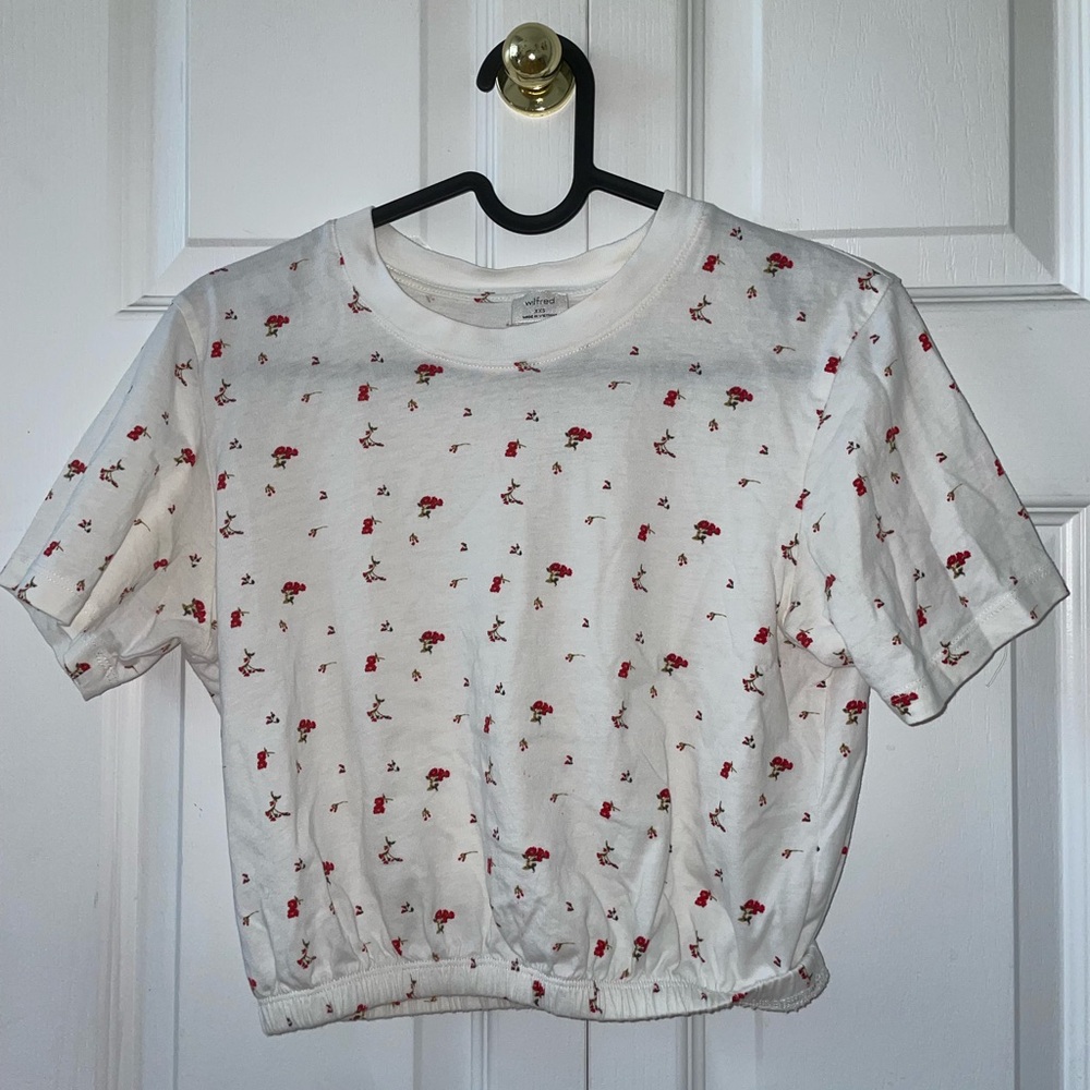 WHITE FLORAL SCRUNCH WILFRED TEE